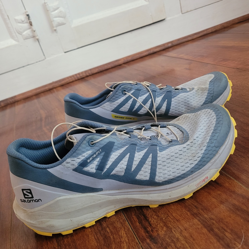 Salomon Blue and Yellow Athletic Shoes with Cushioned Midsole
